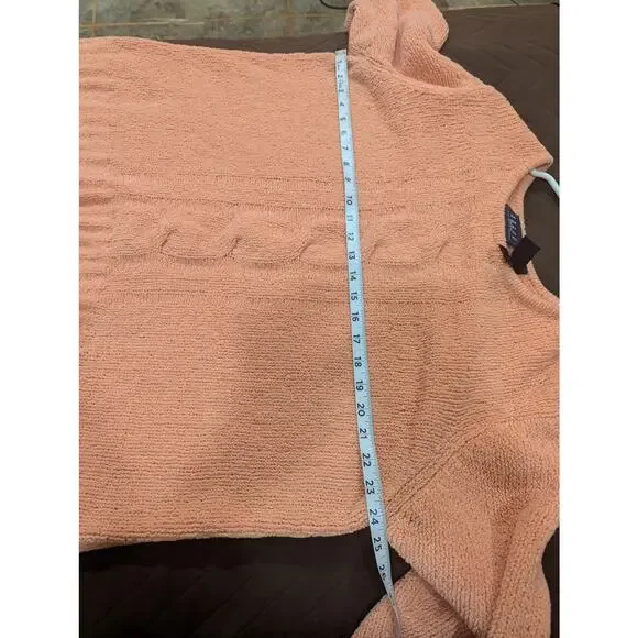 Super soft chunky knit peach colored long sleeve sweater by Crazy Horse size XL - Picture 5 of 8